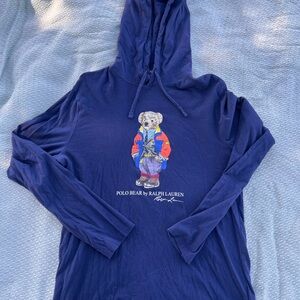 Ralph Lauren Navy Hoodie with Polo Bear